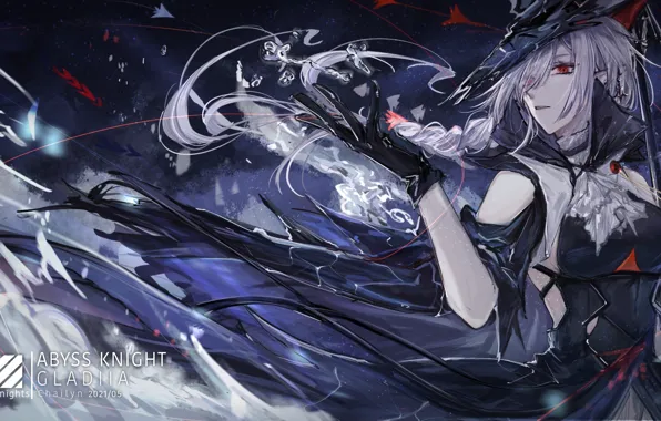 Water, girl, magic, Arknights, Skadi