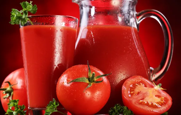 Red, juice, tomatoes