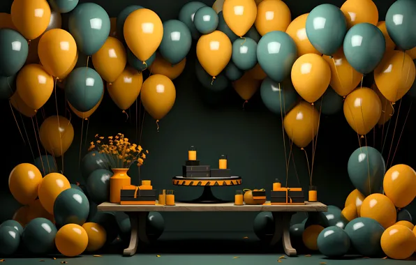 Balls, balloons, holiday, balls, Shine, Christmas, New year, March 8