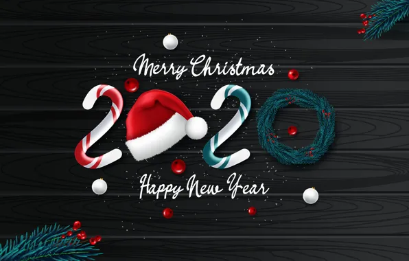 Picture photo, New year, 2020, Caps, Vector graphics, Lollipops