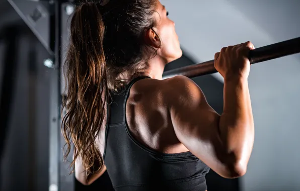 Girl, back, workout, fitness