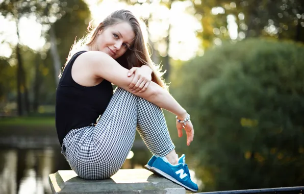 Picture summer, look, girl, face, sitting, Nastya