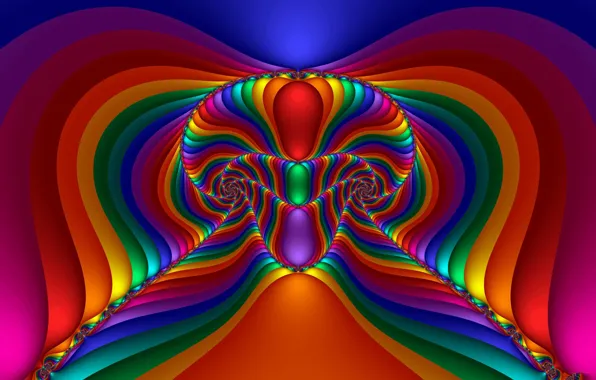 Picture fractals, rainbow, rainbow, computer graphics, fractals, the game of color, color game, computer graphics