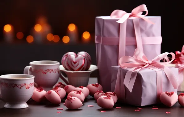 Holiday, gifts, box, Valentine's Day, AI art, neural network