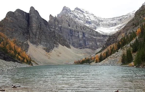 Picture the sky, water, trees, mountains, nature, rocks, Canada, Banff National Park