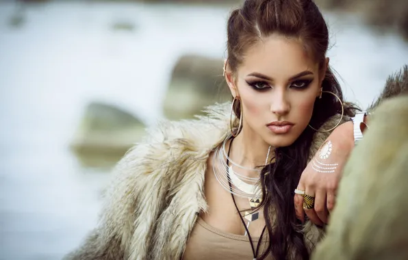 Picture look, decoration, face, model, hair, makeup, beauty, fur