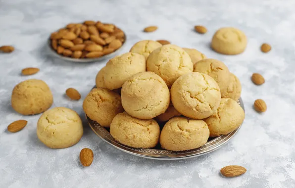 Cookies, nuts, cakes, almonds
