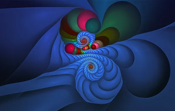 Light, line, color, spiral, the volume, symmetry