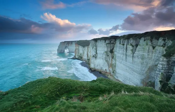 Picture sea, rocks, France, arch, Normandy, Étretat