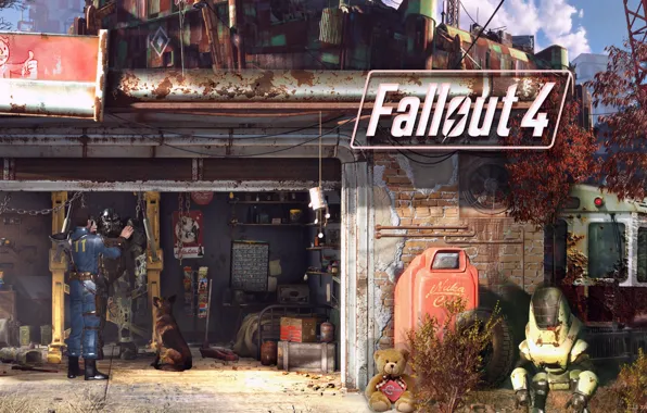 Dog, station, the atmosphere, Armor, equipment, Bethesda Softworks, Bethesda Game Studios, Fallout 4