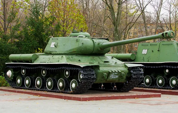 Park, weapons, tank, pedestal