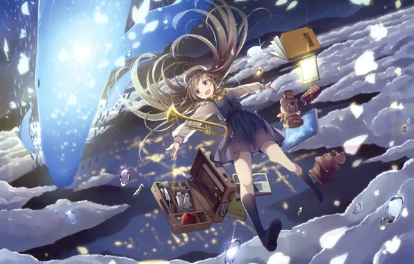Clouds, Kit, Girl, Anime, Things
