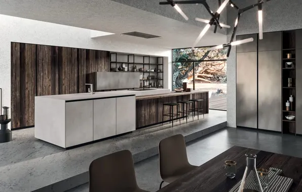 Style, Villa, interior, Italy, kitchen, dining room, dining area, Italian design