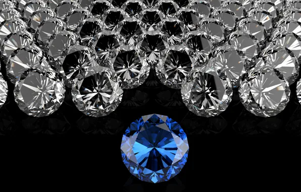 Picture PEBBLES, DIAMONDS, THE DARK BACKGROUND, BLUE DIAMOND