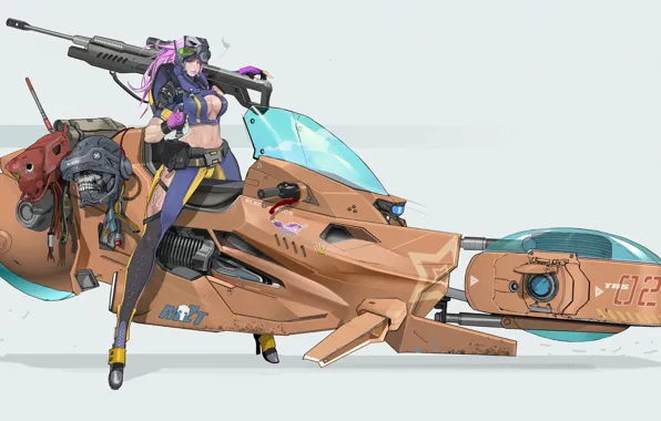 Girl, Minimalism, Style, Weapons, Fantasy, Machine, Art, Art