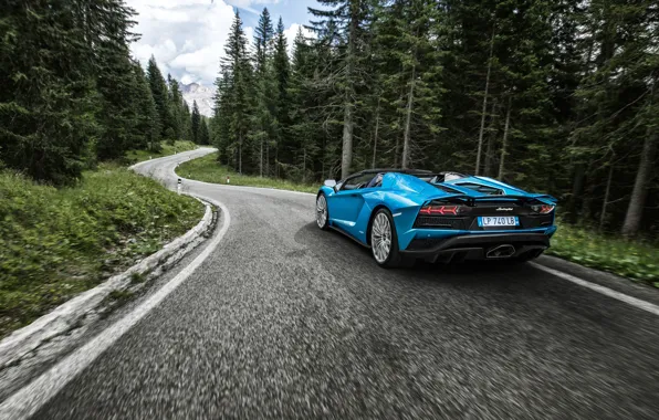 Picture Lamborghini, supercar, rear view, 2017, Aventador S