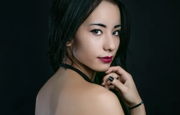 Girl, face, background, hair, lipstick, lips