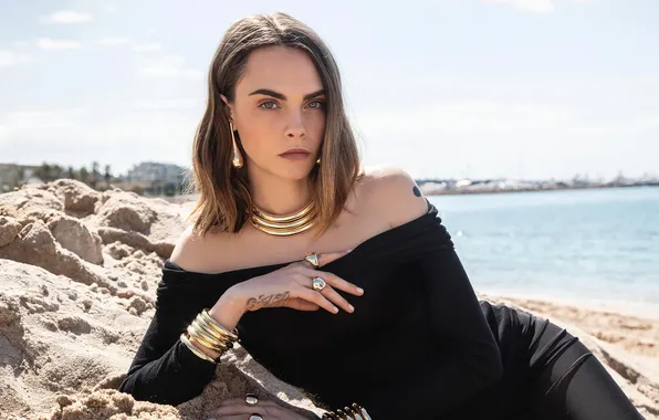 Girl, dress, model, cara delevingne