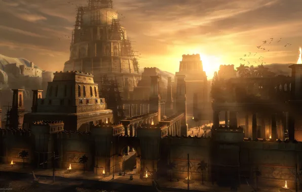 Art, Sunset on Babylon, Raphael Lacoste, Rafael Lacoste