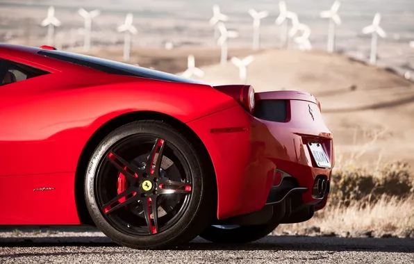 Picture red, shadow, red, ferrari, Ferrari, Italy, 458 italia, back