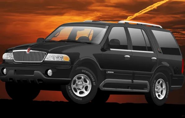 Lincoln, suv, Navigator, vnedorozhnik, black car