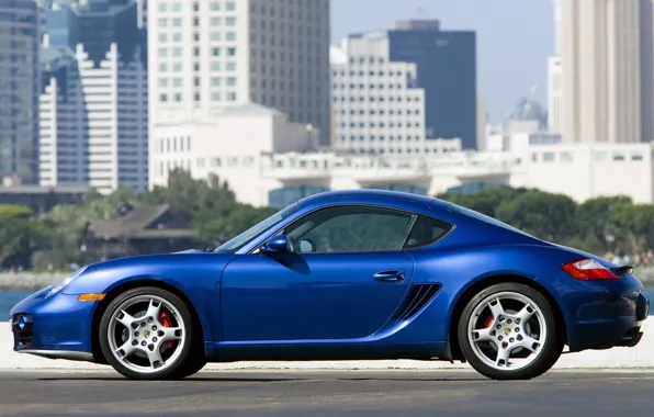 Blue, Porsche, Cayman