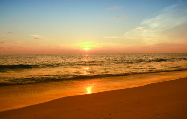 Sand, sea, beach, summer, the sky, sunset, summer, beach