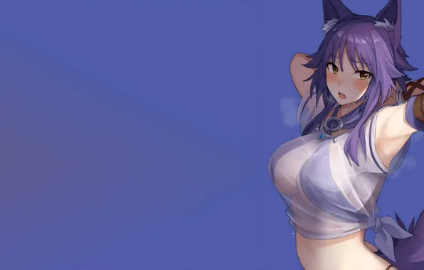 Girl, sexy, cleavage, blouse, long hair, boobs, anime, beautiful