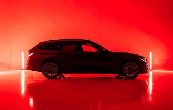 Picture red, background, lamp, BMW, side view, 3-series, universal, 3P