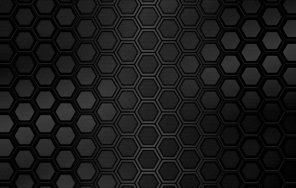 Abstraction, pattern, black, minimalism, cell, Background, geometry, metallic