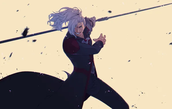 Art, guy, spear, Garo: Vanishing Line