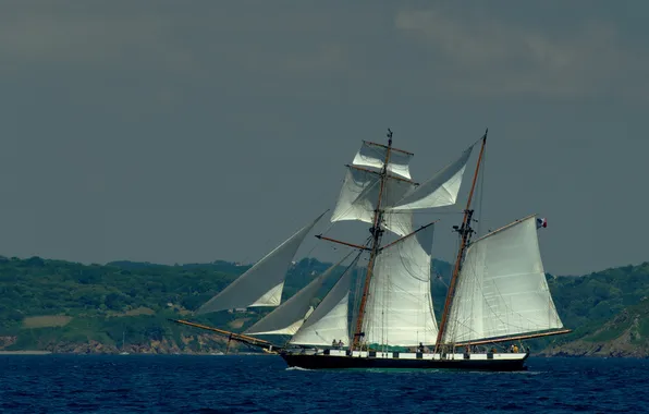 Sea, ship, sailboat