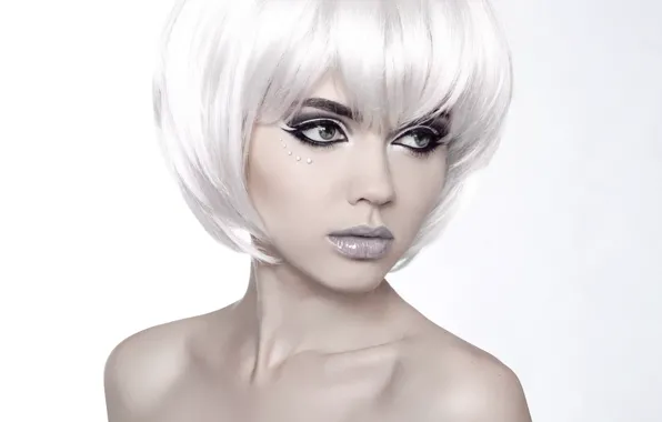 Girl, makeup, blonde, beauty
