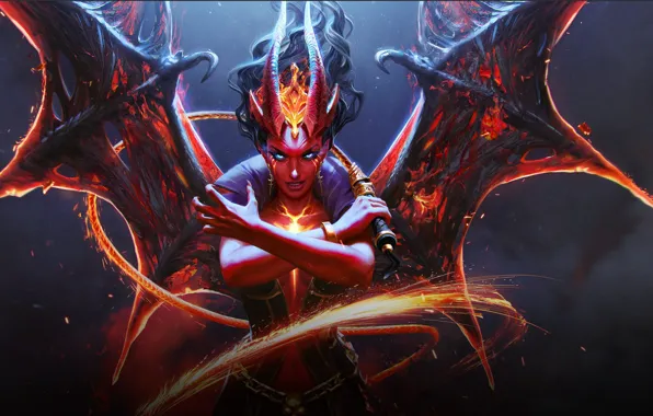 The demon, Horns, DotA 2, Queen Of Pain