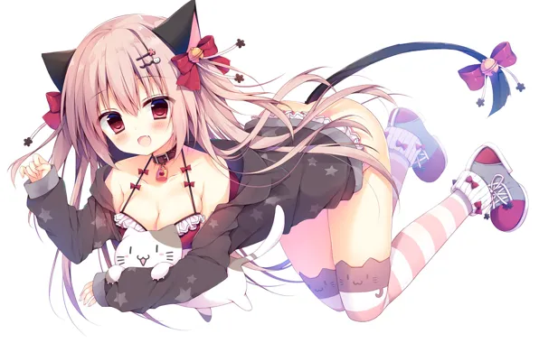 Girl, anime, art, kitty, izumiyuhina