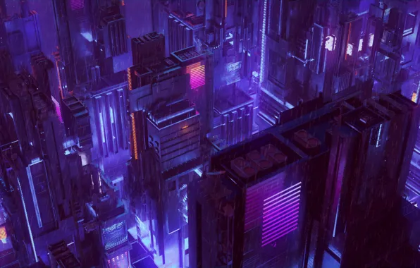 The city, Music, Rain, Background, 80s, Fiction, Neon, 80's