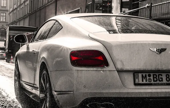 City, Bentley, Continental, white, splash, back, dirty