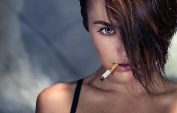Picture look, girl, cigarette