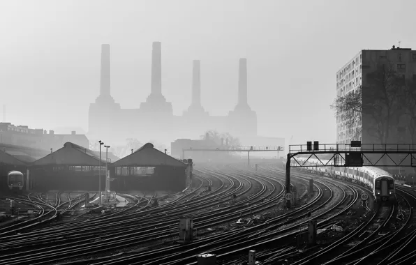 The way, train, depot, interchange, haze, power, hangars