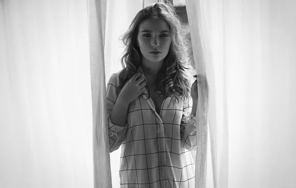 Look, girl, light, face, hair, shirt, Manon