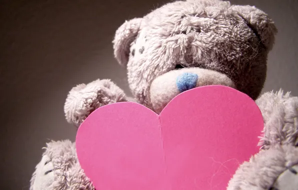 Picture macro, mood, holiday, gift, toy, heart, bear, bear