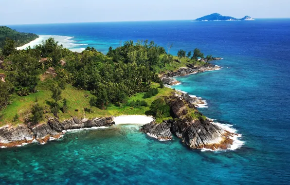 Nature, the ocean, island, Seychelles, Silhouette island