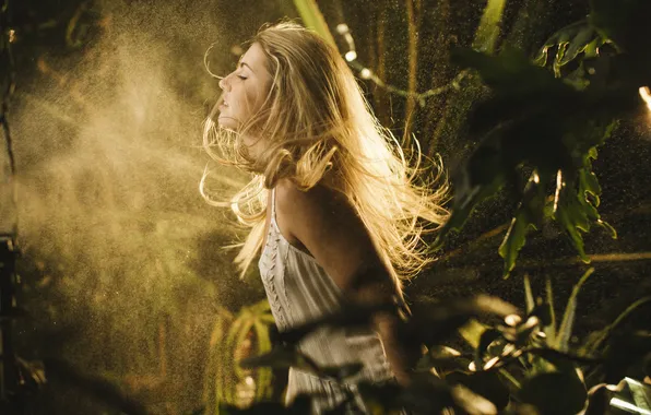 Girl, hair, blonde, profile