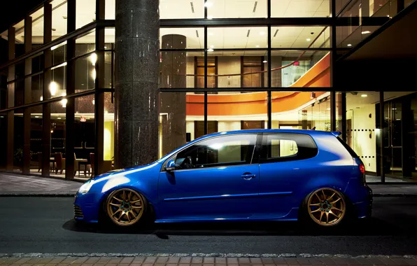 Picture blue, tuning, volkswagen, profile, Golf, golf, blue, Volkswagen