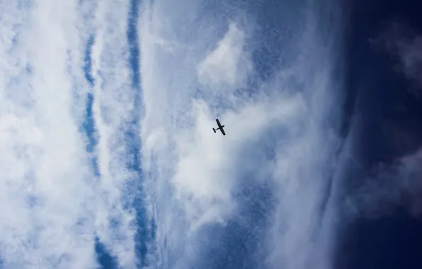 The sky, clouds, glider