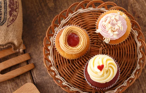 Cake, cream, muffin