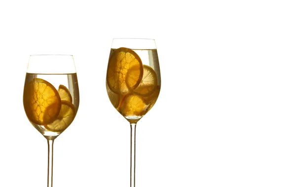 Lemon, glasses, drinks