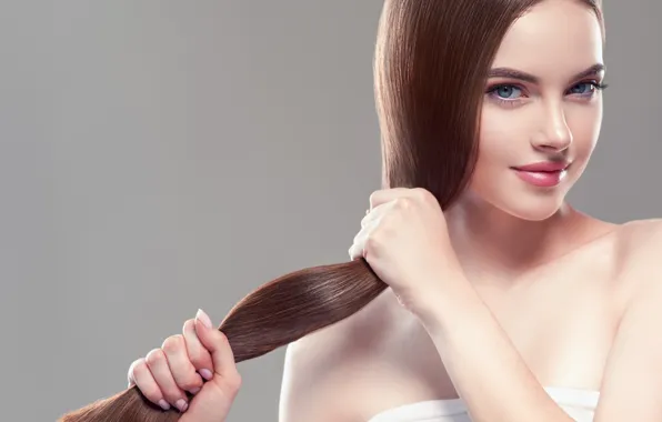 Picture look, girl, face, pose, hair, hands, makeup, gesture