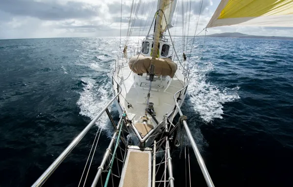 The way, movement, the ocean, the wind, ship, sailboat, yacht, sails