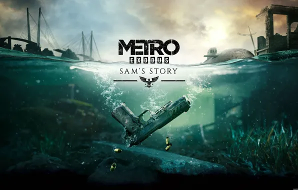 Picture water, bridge, gun, Metro Exodus
